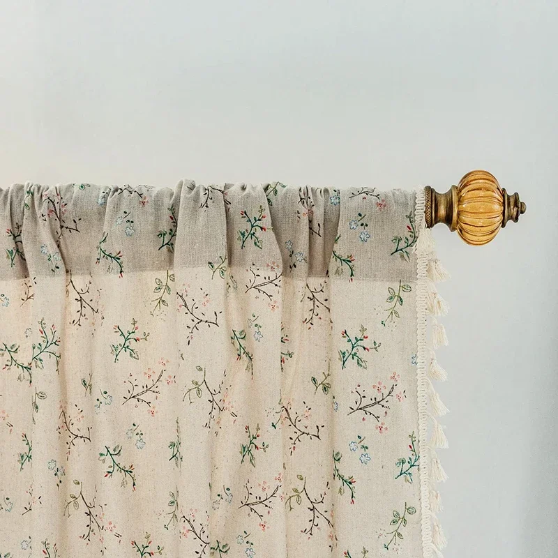 Floral Farmhouse Curtains Semi - Linen Curtain Eyelet 评论和价格