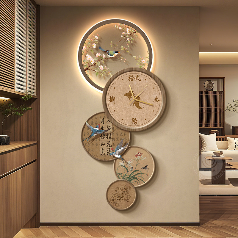 Chinese Style Big Size Clock W - Interior Design Vintage Modern 评论和价格