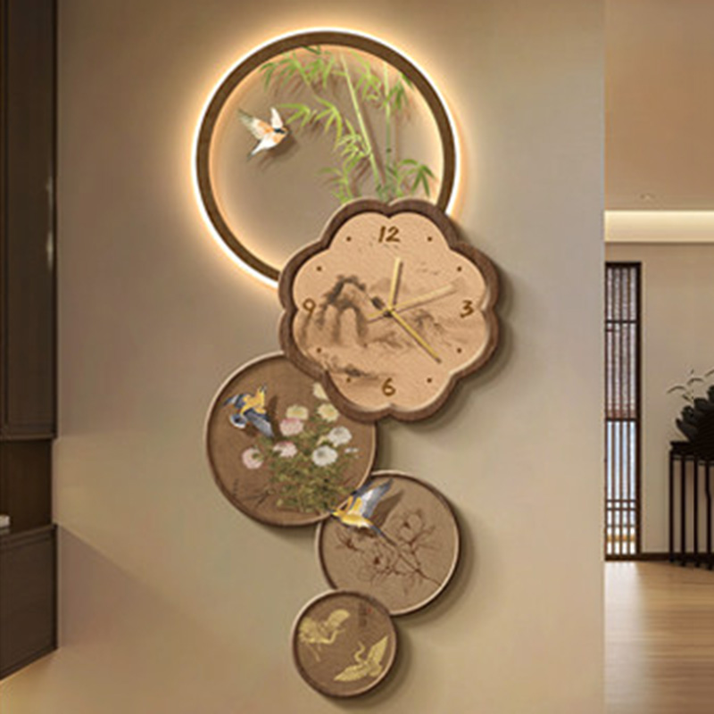 Chinese Style Big Size Clock W - Interior Design Vintage Modern 评论和价格
