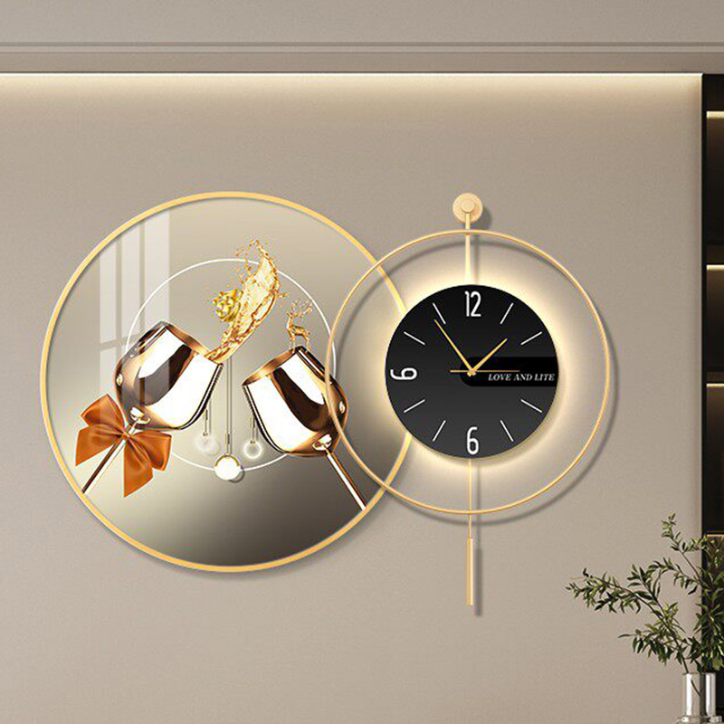 Led Art Mural Wall Watch Luxur - Interior Design Vintage Modern 评论和价格