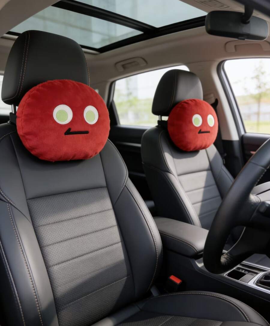 1pcs Stylish Car Headrest Pads - Interior Design Emoji 评论和价格