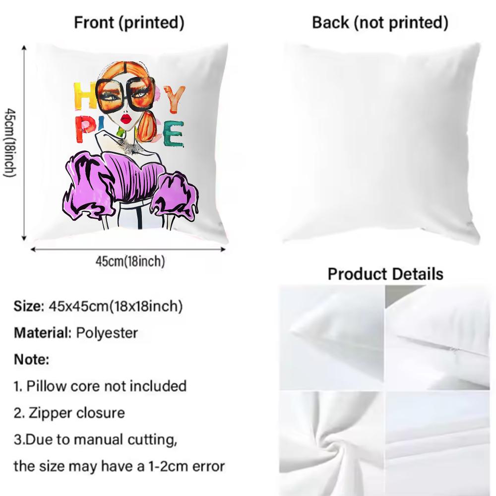 Chic Lady Illustration Cushion - Interior Design Illustration 评论和价格