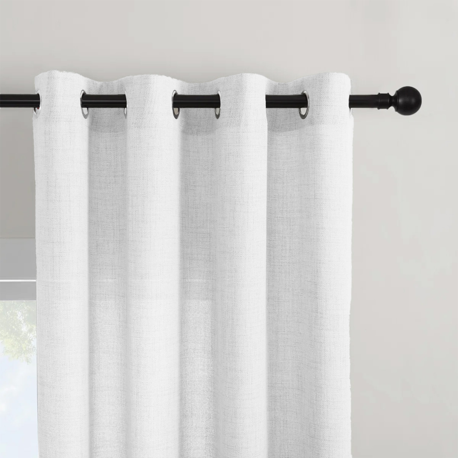 1 Piece, Solid Color Bohemian  - Linen Curtain Eyelet 评论和价格
