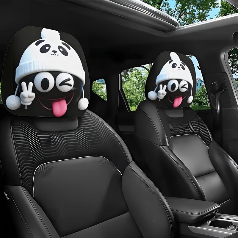 1/2 Pcs Car Headrest Covers, C - Interior Design Emoji 评论和价格