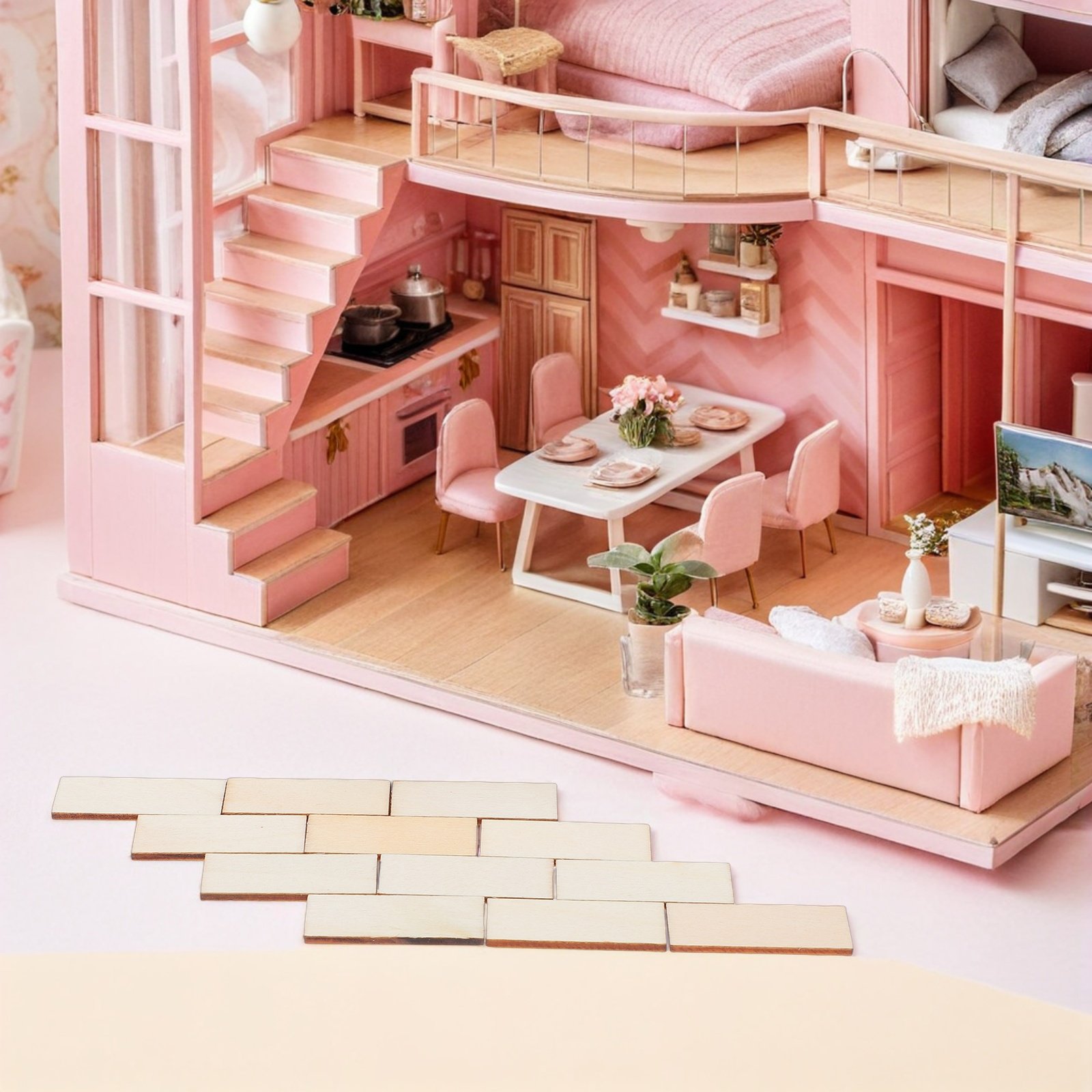 100Pcs Miniature Wooden Floorb - Interior Design Build 评论和价格
