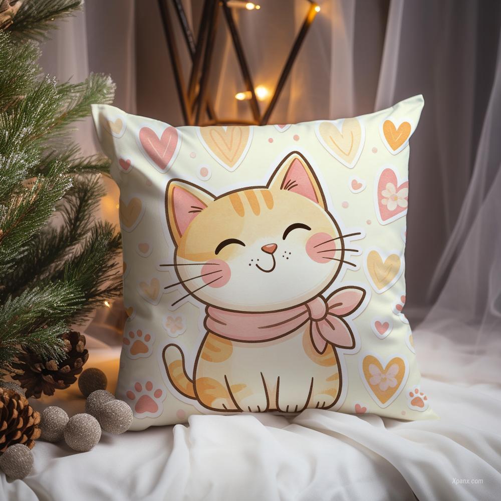 Cute Cat Illustration Cushion  - Interior Design Illustration 评论和价格